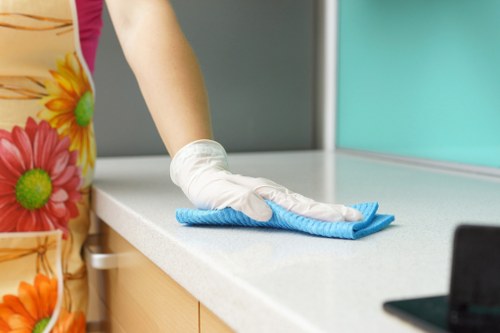 Professional cleaning of a shared apartment lobby