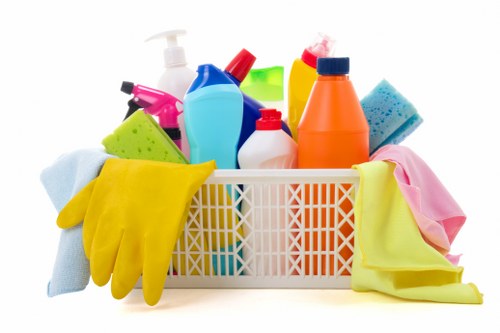 Move in cleaning supplies ready for a new home