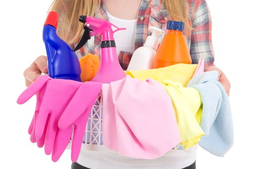 Deep cleaning a kitchen during move in cleaning