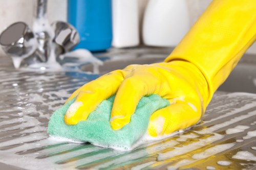 Bathroom sanitation during Airbnb turnover cleaning