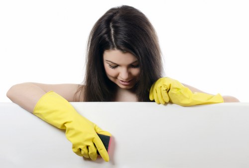 Commercial office cleaning service in a modern business setting