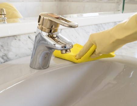 Checklist and cleaning supplies for short-term rental turnover